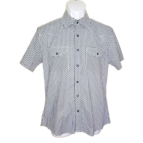 Patron Cito Red Label Pearl Snap Blue Diamond Shirt Mens Small NWOT   T53 - Picture 2 of 8